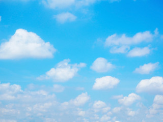 Blue sky with white clouds in the morning for natural background concept.