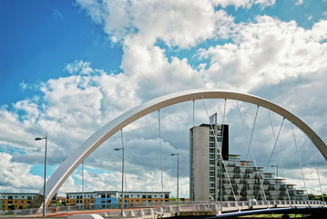 Clyde Arc over Clyde River in Glasgow