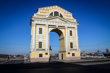 Moscow gates view in Irkutsk, Russia