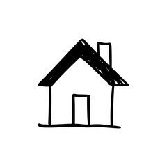 Stay home doodle illustration. House sketch. #Stayhome campaign