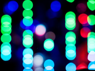 Colour blurred bokeh neon lights
