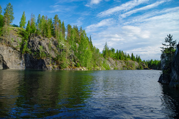 Landmark of Russia, marble quarry Ruskeala reserve, Karelia