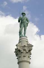 Confederate Solider statue at park that overlooks James River in Richmond Virginia
