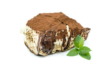 Tiramisu isolated on white Background