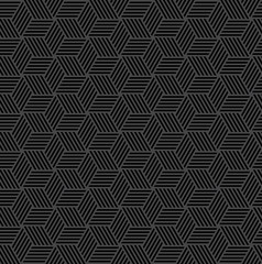 Seamless geometric hexagons and diamonds pattern. Striped lines texture.