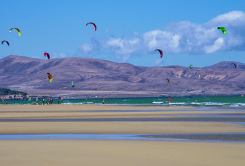Sotavento ia a really incredible beach with spectacular views. Fuerteventura, Canary Islands. Spain