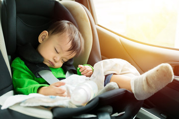 Baby safe in car seat during travel