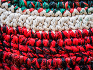 Closeup motley old rug carpet