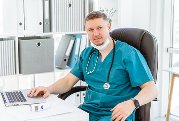 Fototapeta premium Attractive doctor in uniform