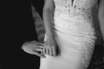 The bride and groom on their wedding day