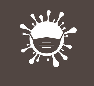 Virus mit Atemschutzmaske: Konzept Ansteckung und Tr&ouml;pcheninfektion