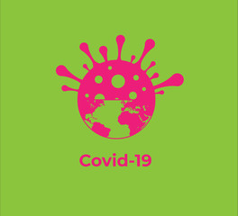 Weltkugel mit Coronavirus Symbiose