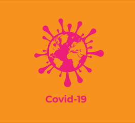 Erdkugel mit Coronavirus Optik - Vektor VIllustration