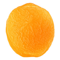 Dried apricot isolated on white background, clipping path, full depth of field