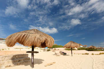 Beautiful Cancun Beach on a sunny day, Mexico.