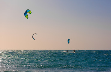 Wakeboarding sea parachuts s splash water variety extreme