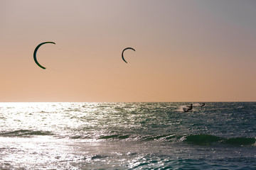 Wakeboarding sea parachuts s splash water variety extreme