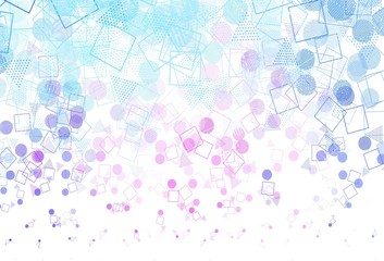 Light Pink, Blue vector layout with circles, lines, rectangles.