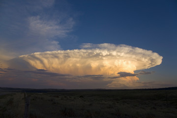 Western sunset and spectacular clouds, Hot Springs, South Dakota