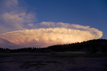 Western sunset and spectacular clouds, Hot Springs, South Dakota