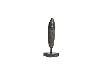 mineral pyrite as a statuette on a white background