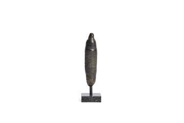 mineral pyrite as a statuette on a white background