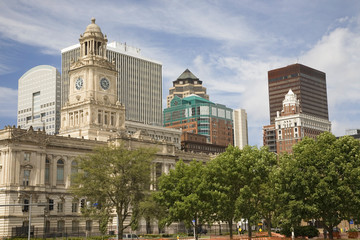 View of Des Moines skyline, capital of Iowa