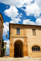 Via Foltrani or Foltrani Street beautiful architecture in Cingoli, Marche Region, Province of Macerata, Italy