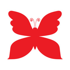 Bright colorful butterfly silhouette. Vector Illustration.