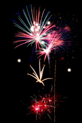 New Years or 4th of July Fireworks in a Night Sky