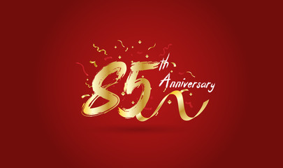 Anniversary celebration background. with the 85th number in gold and with the words golden anniversary celebration.