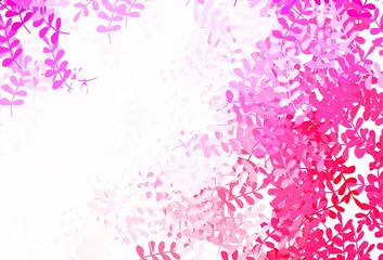 Light Purple, Pink vector elegant wallpaper with leaves.