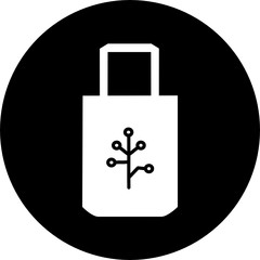 Obraz premium Paper shopping bag icon, logo in black circle. Shopping bag for advertising and branding collection for retail design, products and things. Perfect for your web page, ui, mobile. Gift boxing vector.