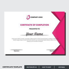Certificate template for completion. Modern professional creative certificate template.