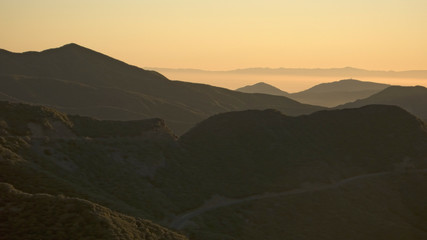 Las Padres National Forest, Southern California near Ojai at sunset