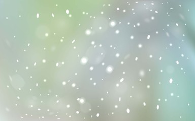 Light Green vector texture with colored snowflakes. Glitter abstract illustration with crystals of ice. New year design for your ad, poster, banner.