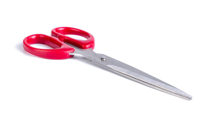 Red scissor sharp isolated on white background