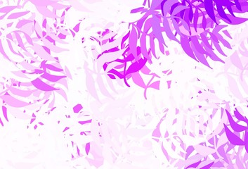 Light Purple vector natural background with leaves.