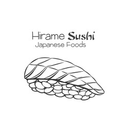 Hirame sushi outline
