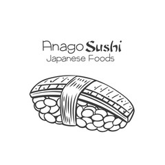 Anago sushi outline icon.