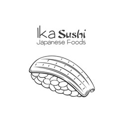 Ika sushi outline.