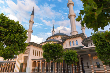 Fototapeta na wymiar The Millet mosque in the presidential palace in Bestepe Ankara Turkey