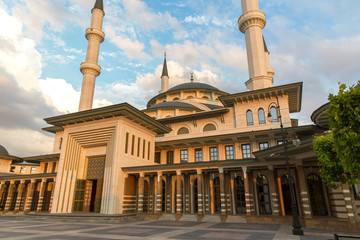 Fototapeta na wymiar The Millet mosque in the presidential palace in Bestepe Ankara Turkey