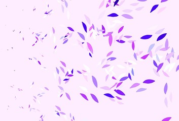 Light Purple vector natural backdrop with leaves.