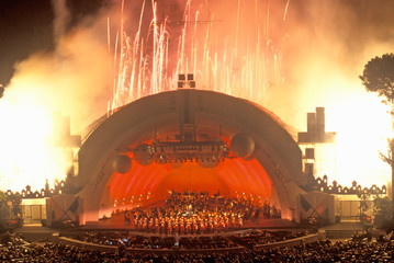 1812 Overture with fireworks at the Hollywood Bowl, Los Angeles, California