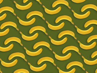seamless abstract banana pattern on the green background