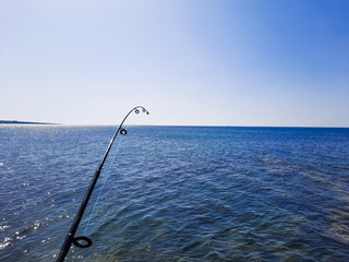 fishing on the beach