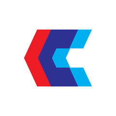CCC letter Arrow logo design vector