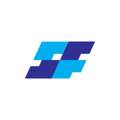 SF letter logo design vector