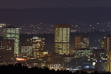 Pretoria City Central Lights At Night, South Africa